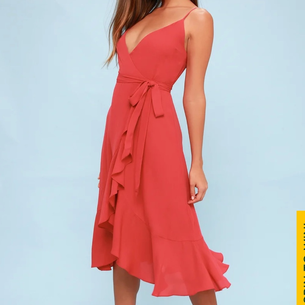 Manhattan Moment Berry Pink Ruffle Midi Dress
